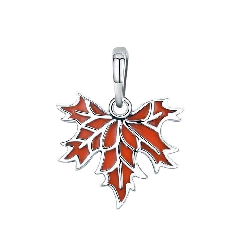ABAOLA Autumn Maple Dangle 925 Sterling Silver Maple leaves Charm Beads for Charms Bracelet & Necklace - Image 1